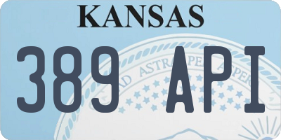 KS license plate 389API