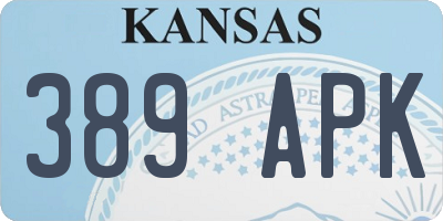 KS license plate 389APK