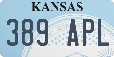KS license plate 389APL