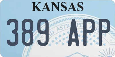 KS license plate 389APP