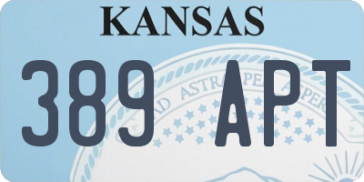 KS license plate 389APT