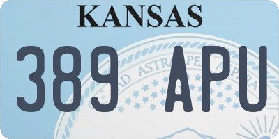 KS license plate 389APU