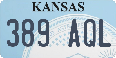 KS license plate 389AQL
