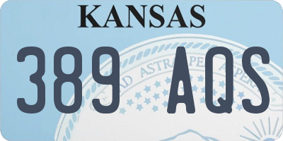 KS license plate 389AQS