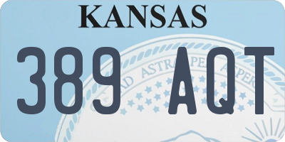 KS license plate 389AQT