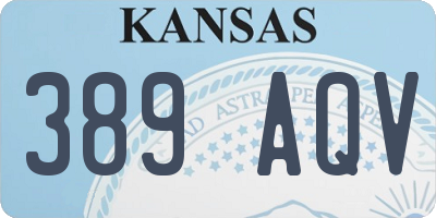 KS license plate 389AQV