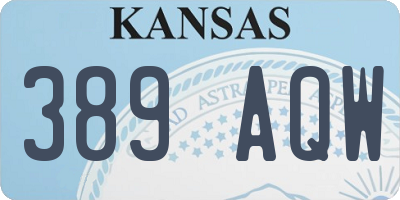 KS license plate 389AQW