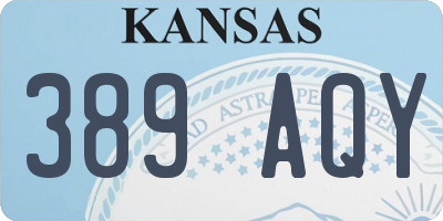 KS license plate 389AQY