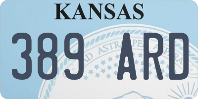 KS license plate 389ARD