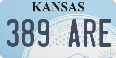KS license plate 389ARE