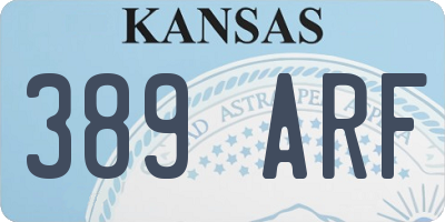 KS license plate 389ARF