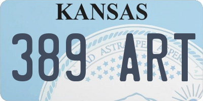 KS license plate 389ART