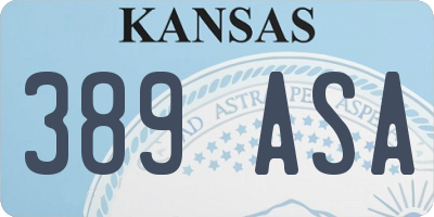 KS license plate 389ASA