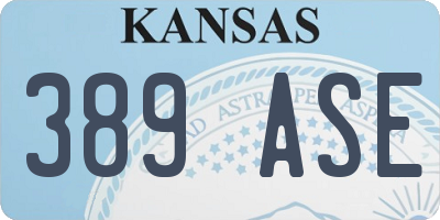 KS license plate 389ASE
