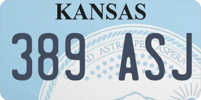 KS license plate 389ASJ