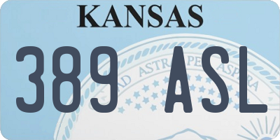 KS license plate 389ASL