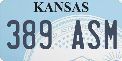 KS license plate 389ASM
