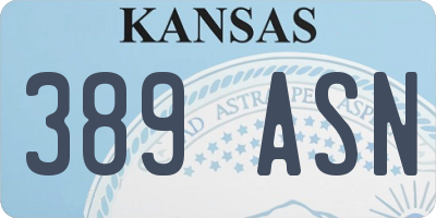 KS license plate 389ASN