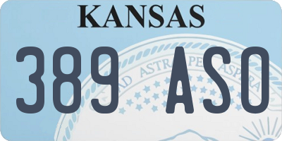 KS license plate 389ASO