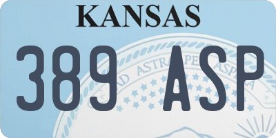 KS license plate 389ASP
