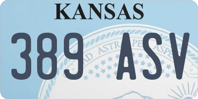 KS license plate 389ASV