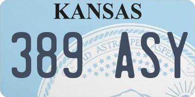 KS license plate 389ASY