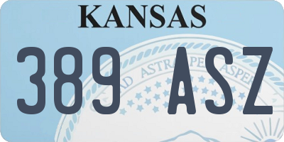 KS license plate 389ASZ