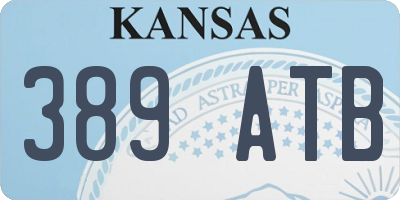 KS license plate 389ATB
