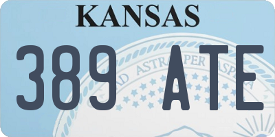 KS license plate 389ATE