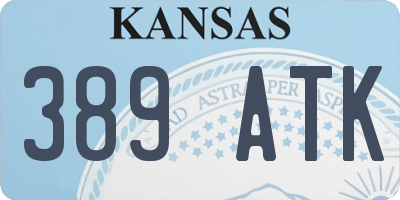 KS license plate 389ATK