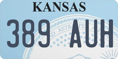 KS license plate 389AUH