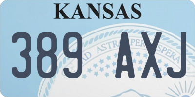 KS license plate 389AXJ