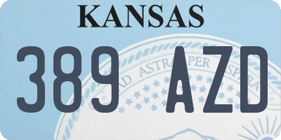 KS license plate 389AZD