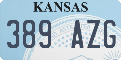 KS license plate 389AZG