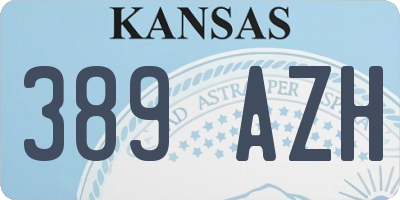 KS license plate 389AZH