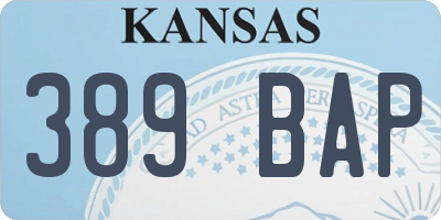 KS license plate 389BAP