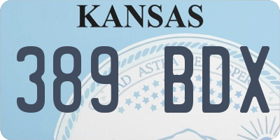 KS license plate 389BDX