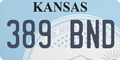 KS license plate 389BND