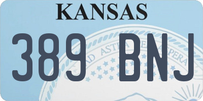 KS license plate 389BNJ