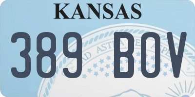 KS license plate 389BOV