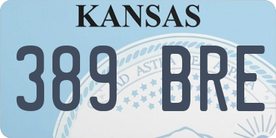 KS license plate 389BRE