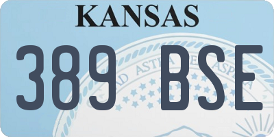KS license plate 389BSE