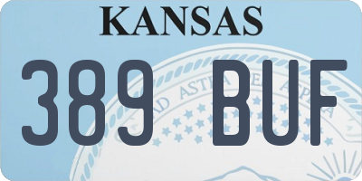 KS license plate 389BUF
