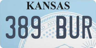 KS license plate 389BUR