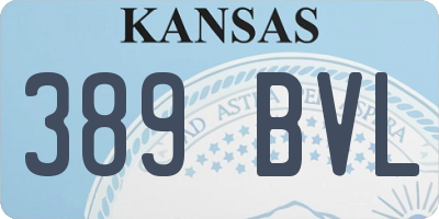 KS license plate 389BVL