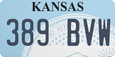 KS license plate 389BVW