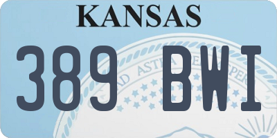 KS license plate 389BWI