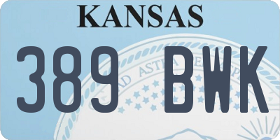 KS license plate 389BWK