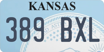 KS license plate 389BXL