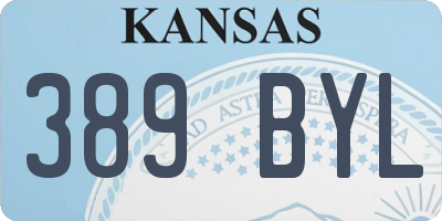 KS license plate 389BYL